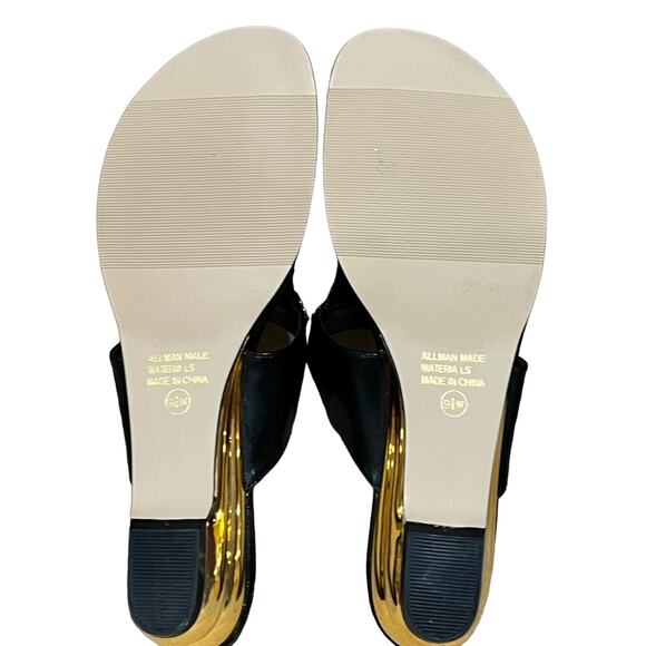 Annie's Elephant Sandals Black & Gold size 9.5 Wide - Picture 9 of 13